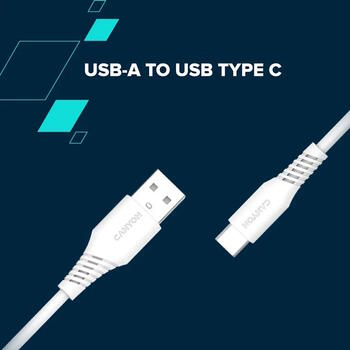 Vads ar USB A līdz USB C savienojumu 18 W jaudu un 1.2 m garumu AC18SC A-C 18W 1.2 m Melns CNS-AC18SC12B CANYON (CNS-AC18SC12B)
