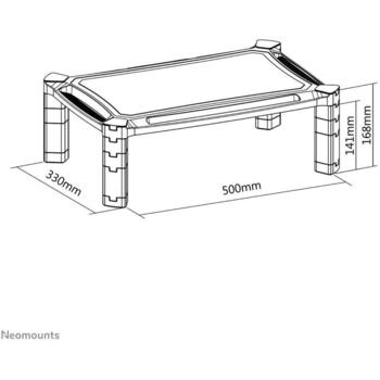 Neomounts monitors risers NSMONITOR20, augstuma regulēšana, maksimālā slodze 10 kg, minimālais ekrāna izmērs 25.4 cm (NSMONITOR20)