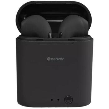 Denver TWE-46 111191120260, беспроводные наушники, Bluetooth 5.0, 10 мм, 16 Ом, 3 ч, 70 г, черные, встроенный микрофон (111191120260)