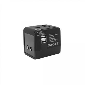 Sbox TA-23 Universal Travel Adapter with Dual USB Charger (TA-23)