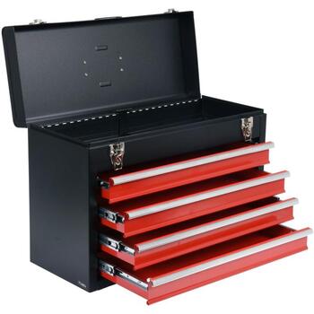Yato Instrumentu kaste YT-08874, 218x360x520mm, 4 atvilktnes, tērauds, metāla lodīšu vadotnes, pretizslīdes rokturis (YT-08874)