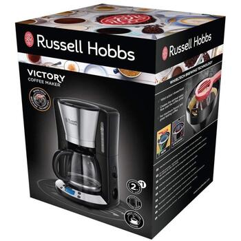 Russell Hobbs Victory 24030-56 фильтровая кофеварка, 1,25 л, 10/15 чашек, ЖК-дисплей, 24-ч таймер, 40 мин подогрев (24030-56)