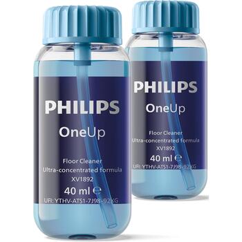 Philips Чистящее средство для полов XV1892/02, 0.04л x 2 шт, синий цвет, для пылесоса - швабра, 98% биоразлагаемое (XV1892/02)