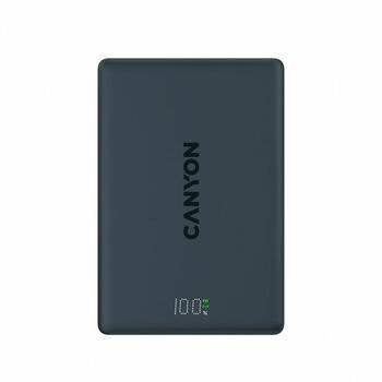 CANYON OnPower 511 магнитный внешний аккумулятор для зарядки устройств 10000мАч 20Вт USB-C 10Вт беспроводная MagSafe алюминий черный CNS-CPB511B (CNS-CPB511B)