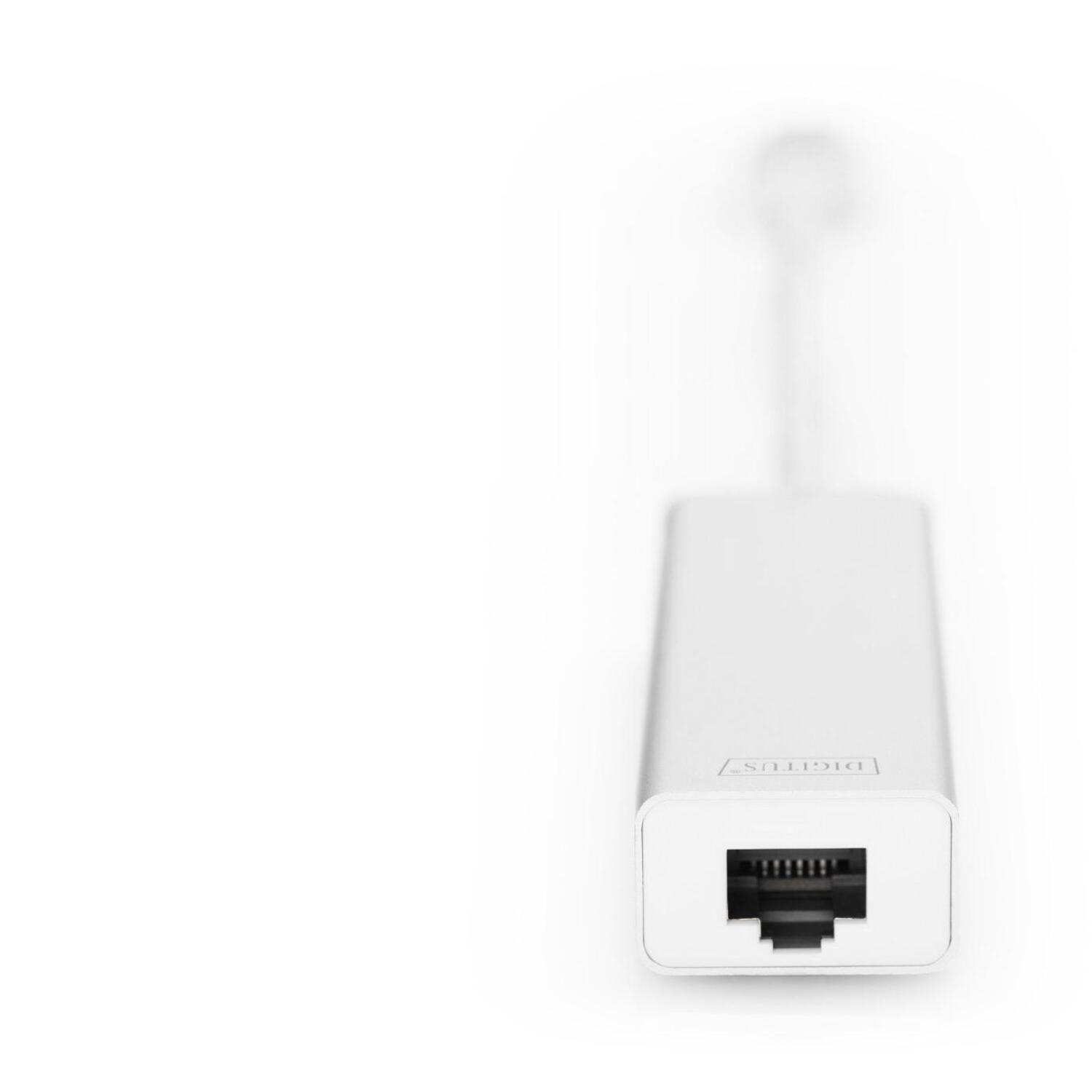 Digitus USB концентратор DA-70250-1, 3x USB 3.0 A, 1x RJ-45 10/100/1000 Mbps, 1x USB A, IEEE 802.3, WOL, Auto MDIX, белый (DA-70250-1)