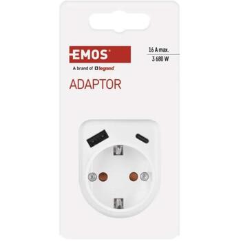 Emos Адаптер P0075, 1×, 1×USB-A 5V/2,4A/12W, 1×USB-C 5V/3A/15W, 3680W, IP20, защита от детей (P0075)
