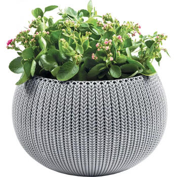 Keter Подвесной цветочный горшок Cozy M 29202379913, 36x36x22,5 см, 1,10 кг, с комплектом для подвешивания, светло-серый (29202379913)