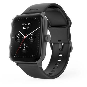 Hama смарт-часы 00178619, 1.65'', IP68, 7 дней, Bluetooth, Android, Apple, черный (00178619)
