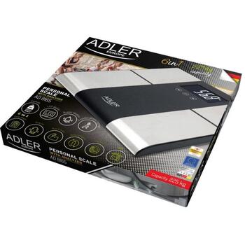 Adler Электронные платформенные весы с анализатором AD 8165, 225 кг, 100 г, анализ жира в организме, процент воды, мышечная масса (AD 8165)