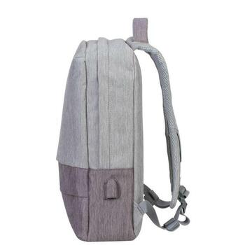 Rivacase Чехол 7562GREY/MOCHA, 39.6см, 635г, 120мм, 305мм, 460мм, 1 передний карман, USB порт, водоотталкивающий (7562GREY/MOCHA)