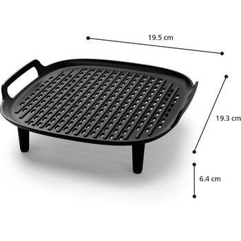 Philips karstā gaisa friteris piederumu komplekts HD9946/00, grila plāksne, 5 iesmi, viegli tīrīt, saderīgs ar NA130, NA230, NA231 (HD9946/00)