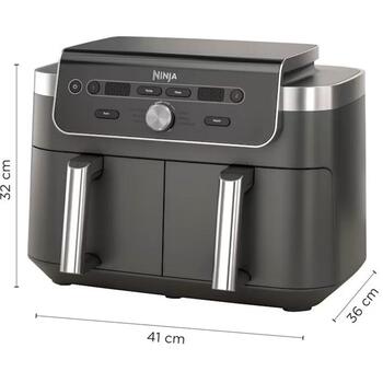Ninja aerogrils DZ901EU, 2470 W, 9.5 l, 40 - 240 °C, Dual Zone XL, termostats, nelīpošais pārklājums (DZ901EU)