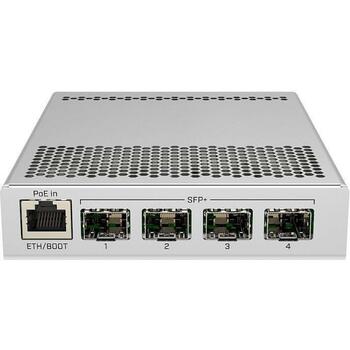 Mikrotik CRS305-1G-4S+IN управляемый коммутатор, 4 SFP+ порта, 1 RJ-45 Gigabit порт, 12-57 В, 18 Вт, PoE, -40-70 °C (CRS305-1G-4S+IN)