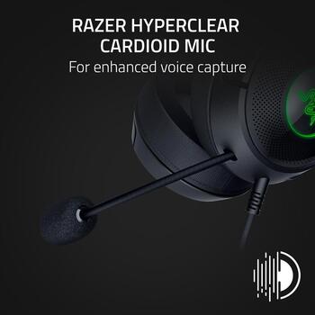 Razer Kraken Kitty V2 austiņas RZ04-04730100-R3M1, vadu, USB-A, 20-20000 Hz, 32 Ω, 40 mm, RGB apgaismojums, mikrofons (RZ04-04730100-R3M1)