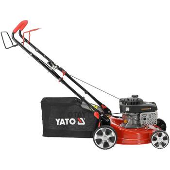 Yato Benzīna zāles pļāvējs YT-85521, 2.1 kW, 410 mm, 25-75 mm, 40 l, 123 cm³, LONCIN LC1P65FE-3, pašgājējs, aizmugures izmešana (YT-85521)