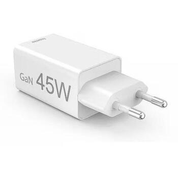 Hama 00201993 GaN зарядное устройство, 45W, 1xUSB-C, 1xUSB-A, PD/QC 3.0, белый (00201993)