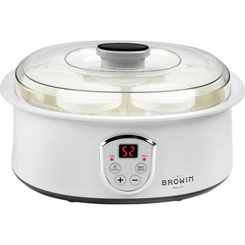 Browin Йогуртница 801015, 7 банок, 1.3 L, 20 W, 1-48 ч, 20-60 °C, сетевой шнур (801015)
