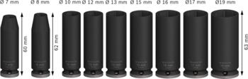 Trieciena uzgriežņatslēgām PRO IMPACT MUCIŅU KOMPLEKTS BOSCH 2608003037 (2608003037)