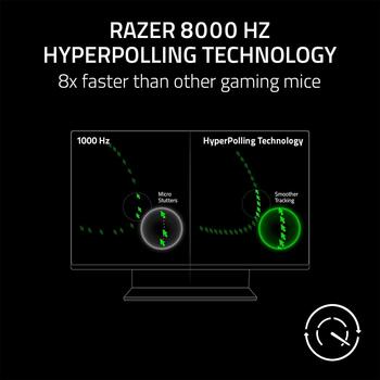 Razer DeathAdder V3 RZ01-04640100-R3M1 datorpele, 30000 dpi, USB-A, 6 pogas, optiskais sensors, 70 G, 750 ips, melna (RZ01-04640100-R3M1)