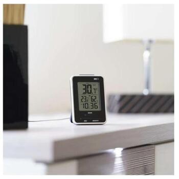 Emos Цифровой термометр E0121, 0,1 °C, 0 °C до +50 °C, -40 °C до +60 °C, 25% до 95% RH, 3 м проводной датчик, будильник (E0121)
