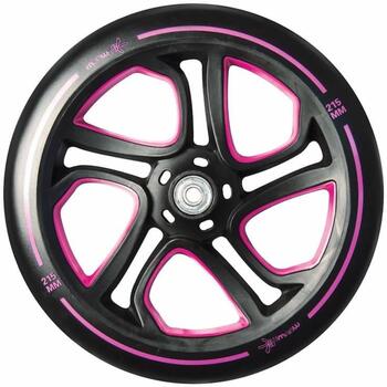 Muuwmi Алюминиевый самокат PRO AU 466, 2x205mm, ABEC 7, 100kg, 82-99cm, 56x12cm, складной, розовый (AU 466)