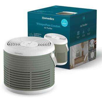 Homedics gaisa attīrītājs AP-T63GN-WW, 42m², 20-53dB, True HEPA filtrs ar aktivēto ogli, 3 ātrumi, ēterisko eļļu paplāte, zaļš (AP-T63GN-WW)
