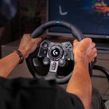 Logitech Руль G923/941-000149, угол поворота 900°, USB 2.0, педали 3100 г, 150 МБ свободного места, черный (941-000149)