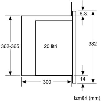 Bosch СВЧ-печь BFL524MB0, 20 л, 800 Вт, встраиваемая, черная, автоматические программы, сенсорное управление, легкая очистка (BFL524MB0)