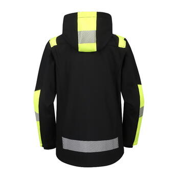 Куртка softshell высокой видимости, черная/желтая, L, Pesso, ASTRA_L, 96% полиэстер, 4% спандекс (ASTRA_L)