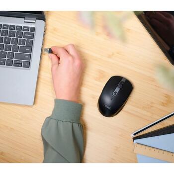 Trust Ozaa Мышь USB Оптическая WRL 24819, 3200 DPI, 6 кнопок, беспроводная, USB Type-A, Bluetooth, перезаряжаемая, тихий клик (24819)