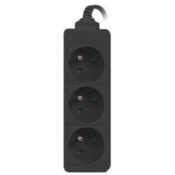 Lanberg удлинитель PS0-03E-0300-BK, 3м, 3xCEE 7/5, 1xCEE 7/7, 10A, черный (PS0-03E-0300-BK)
