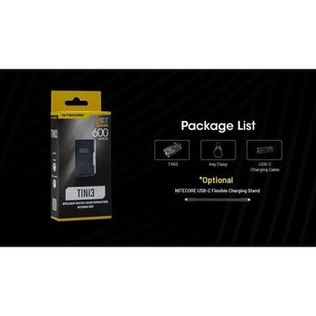 Nitecore TINI3, фонарик на ключах, 600 лм, 4 LED, 330 мАч, IP54, алюминий, 5 уровней мощности, USB зарядка (TINI3)