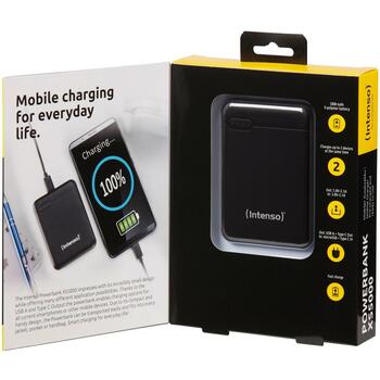 Intenso Power Bank 7313520 5000 мАч, Li-Poly, 2x 5В-2.1А, USB-A, USB-C, microUSB, черный (7313520)