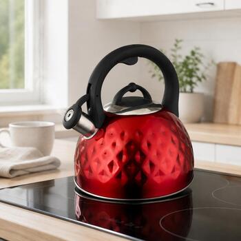 Brock MWK 001 RD La Cuisinette чайник, 2,5л, 3л, 0,55кг, нерж. сталь, красный, для индукции (MWK 001 RD)