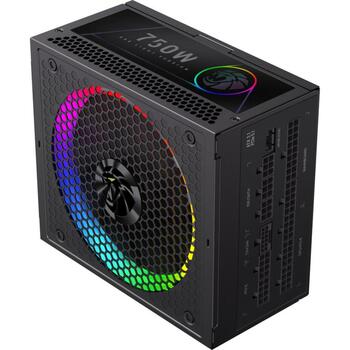 Gamemax barošanas bloks RGB PRO 750G, 750 W, Zelta, Pilnībā modulārs, 140 mm ventilators, 12 V (RGB PRO 750G)