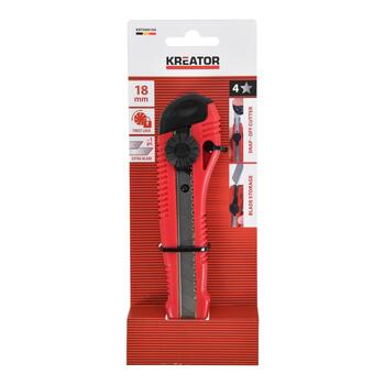 Kreator нож KRTH00104, 18mm, 109mm, отламывающееся лезвие, фиксатор, округлая рукоятка (KRTH00104)