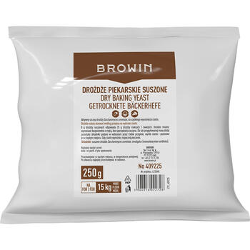 Browin сухие пекарские дрожжи 409225, 250г, Saccharomyces cerevisiae, универсальные, без гидратации (409225)