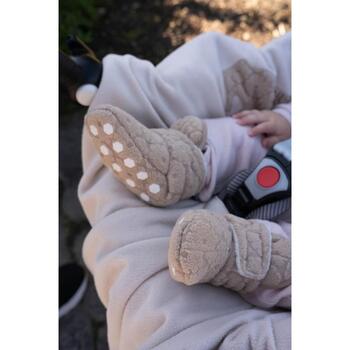 Lodger Slipper Folklore Fleece тапочки SL 630_12-18, 12-18м, 100% полиэстер, Velcro, нескользящая подошва, песочный цвет (SL 630_12-18)