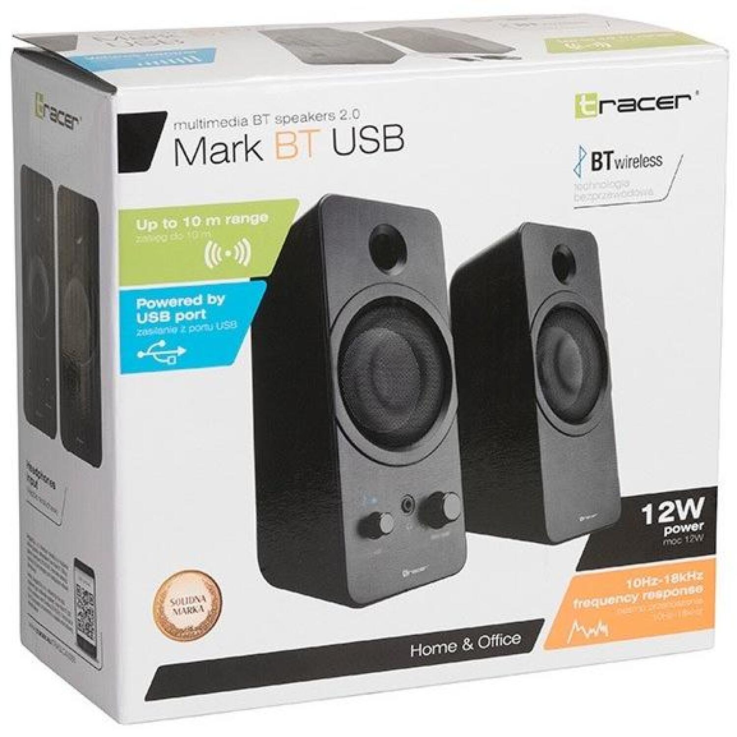 Tracer 2.0 Mark USB Bluetooth динамик TRAGLO46370, 12W, 2x6W, Bluetooth, 3.5mm вход, USB питание (TRAGLO46370)
