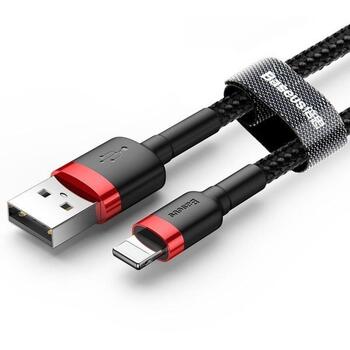 Baseus Cafule USB Lightning кабель CALKLF-C19, 1,5A, 2m, Apple Lightning, USB, нейлоновый плетеный, алюминиевый разъем (CALKLF-C19)
