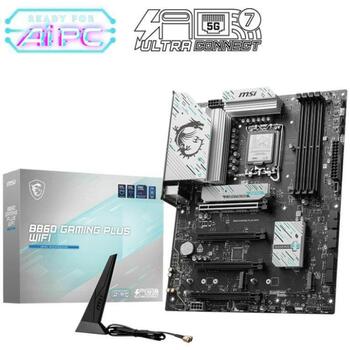Msi Datora komponentes B860 GAMING PLUS WIFI, Thunderbolt 4, Wi-Fi 7, 5G LAN, DDR5 8800+ MT/s, 12+1+1+1 barošanas sistēma (B860 GAMING PLUS WIFI)
