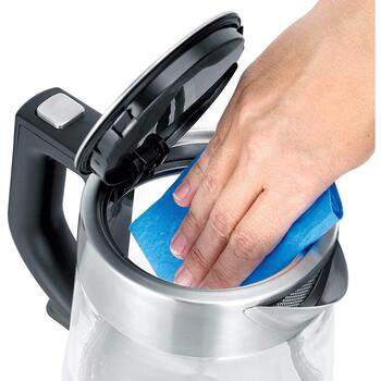 Severin Чайник WK 3468, 2200 W, 1 L, Стекло, Нержавеющая сталь, Автоматическое отключение, 360° Поворотная база (WK 3468)