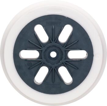 Gumijas slīpšķīvis D 150 ciets, Ekscentra slīpmašīnām SLĪPĒŠANAS PAMATNE AR 6 ATVERĒM, 2608601116, BOSCH (2608601116)