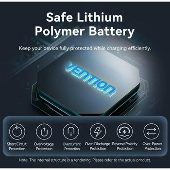 Vention Power Bank FHEN0, 10000mAh, 35W, Li-Polymer, USB-C, компактный, быстрая зарядка, LED дисплей (FHEN0)
