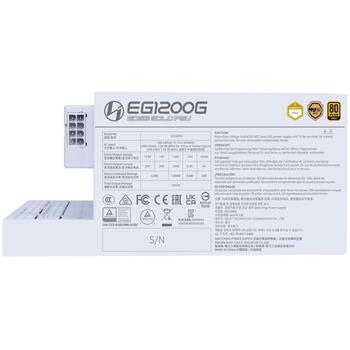 Lian Li Datora barošanas bloks EDGE GOLD 1200 G9P.EG1200G.WH00.EU, 1200W, 80 PLUS Gold, pilnībā modulārs, USB centrmezgls (G9P.EG1200G.WH00.EU)
