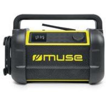 Muse радиоприемник M-928 BTY, 20Вт, IP64, LED-дисплей, Bluetooth, NFC, FM-радио, 8ч аккумулятор, черный/желтый (M-928 BTY)
