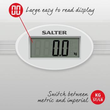 Salter Ванные весы 9018S SV3RCFEU16, 180 кг, 30,4 x 30,4 x 3,1 см, стеклянная платформа, ЖК-экран (9018S SV3RCFEU16)