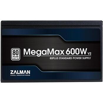 Zalman MegaMax 600W V2 ZM600-TXII, 600W, 200-240V, 50-60Hz, 5A, активный PFC, 20+4 pin ATX, черный (ZM600-TXII)