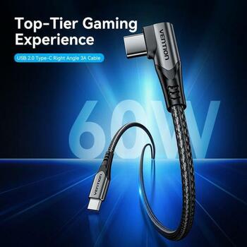 Vention CABLE USB-C TO USB-C 1M TRAHF, 1м, USB C, USB C, USB 2.0, 0.48Gbit/s, никелевые контакты, быстрая зарядка, PVC, нейлон (TRAHF)