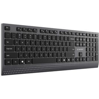 Gembird KB-MCH-06 тонкая проводная мультимедийная клавиатура, адаптер Type-C, раскладка US, черная, 1.8м, 109 клавиш (KB-MCH-06)